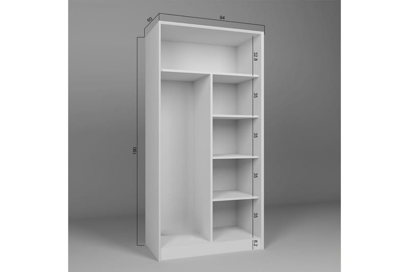 Nagouri Garderobe 94x190 cm - Hvit - Oppbevaring - Garderober & garderobesystem