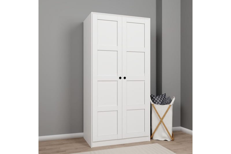 Nagouri Garderobe 94x190 cm - Hvit - Oppbevaring - Garderober & garderobesystem