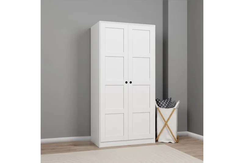Nagouri Garderobe 94x190 cm - Hvit - Oppbevaring - Garderober & garderobesystem