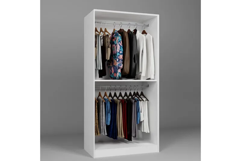 Nagouri Garderobe 94x190 cm - Hvit - Oppbevaring - Garderober & garderobesystem