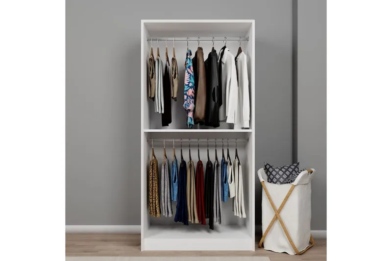 Nagouri Garderobe 94x190 cm - Hvit - Oppbevaring - Garderober & garderobesystem