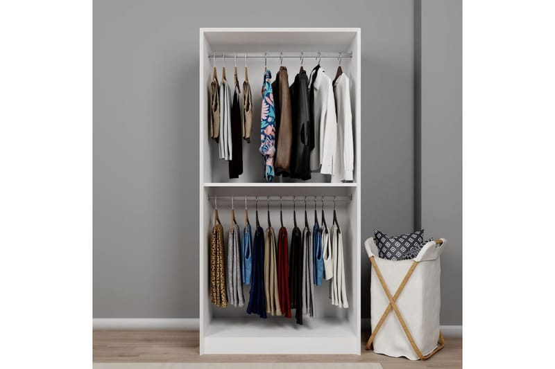 Nagouri Garderobe 94x190 cm - Hvit - Oppbevaring - Garderober & garderobesystem