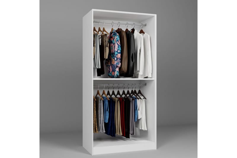Nagouri Garderobe 94x190 cm - Hvit - Oppbevaring - Garderober & garderobesystem