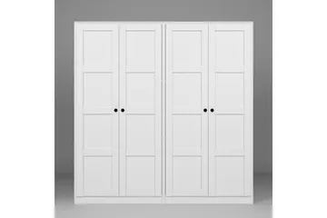 Nagouri Garderobe med Skuffer 188x190 cm i Tre - Hvit - Oppbevaring - Garderober & garderobesystem