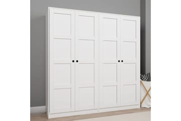 Nagouri Garderobe med Skuffer 188x190 cm i Tre - Hvit - Oppbevaring - Garderober & garderobesystem
