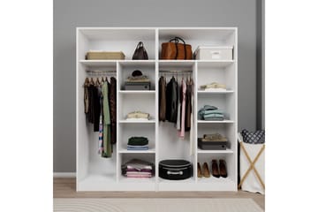 Nagouri Garderobe med Skuffer 188x190 cm i Tre - Hvit - Oppbevaring - Garderober & garderobesystem