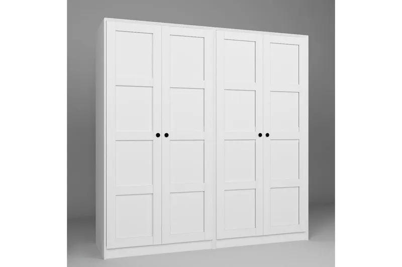 Nagouri Garderobe med Skuffer 188x190 cm i Tre - Hvit - Oppbevaring - Garderober & garderobesystem