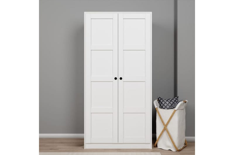 Nagouri Garderobe med Skuffer 94x190 cm i Tre, Hvit