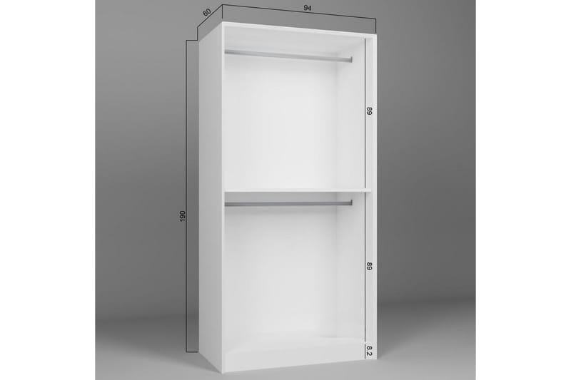 Nagouri Garderobe med Skuffer 94x190 cm i Tre - Hvit - Oppbevaring - Garderober & garderobesystem