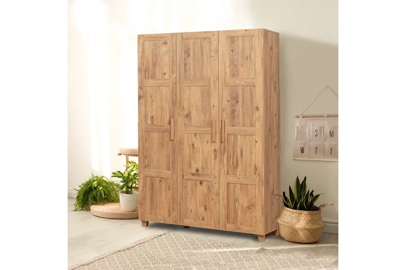 Nancey Garderobe 189 cm - Tre / Natur - Oppbevaring - Garderober & garderobesystem