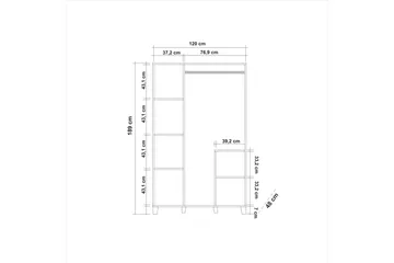 Nancey Garderobe 189 cm - Tre / Natur - Oppbevaring - Garderober & garderobesystem