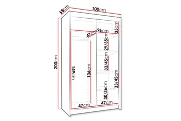 Narbonne Garderobe 100x200 cm - Beige - Oppbevaring - Garderober & garderobesystem