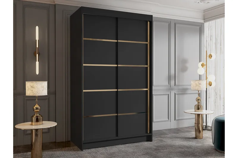 Narbonne Garderobe 100x200 cm - Svart - Oppbevaring - Garderober & garderobesystem