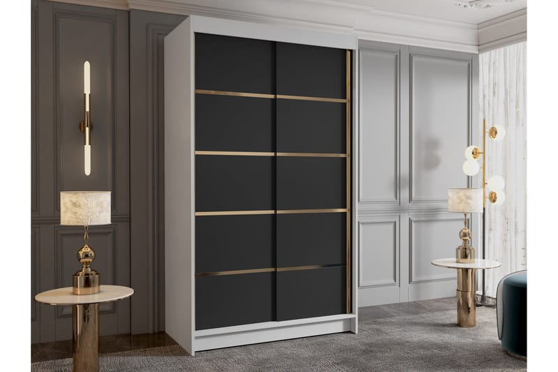 Narbonne Garderobe 100x200 cm - Svart/Hvit - Oppbevaring - Garderober & garderobesystem