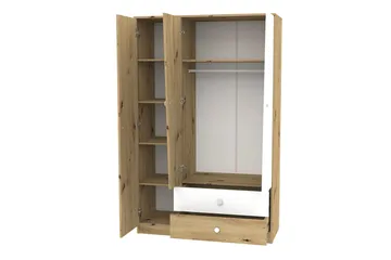 Nero Garderobe 120 cm - Natur/Hvit - Oppbevaring - Garderober & garderobesystem - Garderobeskap
