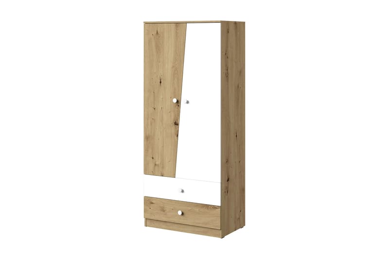 Nero Garderobe 80 cm, Natur/Hvit