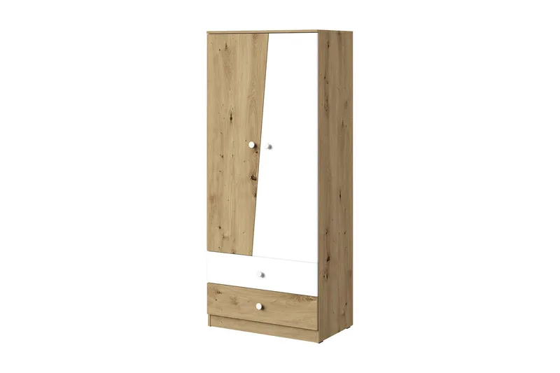 Nero Garderobe 80 cm, Natur/Hvit