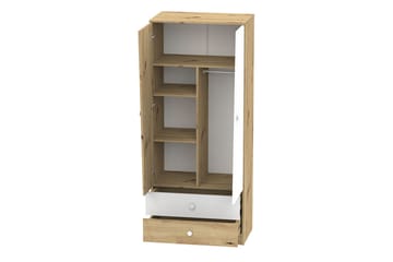 Nero Garderobe 80 cm - Natur/Hvit - Oppbevaring - Garderober & garderobesystem - Garderobeskap