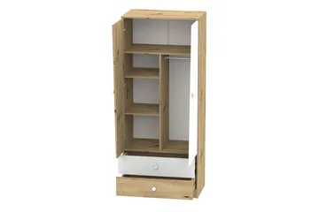 Nero Garderobe 80 cm - Natur/Hvit - Oppbevaring - Garderober & garderobesystem - Garderobeskap