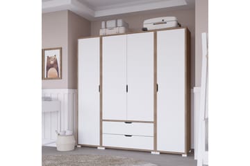 Nordhs Garderobe 140x182 cm - Lys brun/Hvit - Oppbevaring - Garderober & garderobesystem