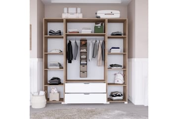 Nordhs Garderobe 140x182 cm - Lys brun/Hvit - Oppbevaring - Garderober & garderobesystem