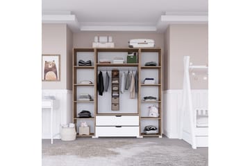 Nordhs Garderobe 140x182 cm - Lys brun/Hvit - Oppbevaring - Garderober & garderobesystem