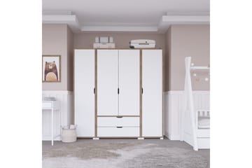 Nordhs Garderobe 140x182 cm - Lys brun/Hvit - Oppbevaring - Garderober & garderobesystem