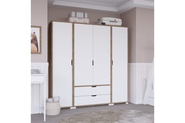 Nordhs Garderobe 140x182 cm - Lys brun/Hvit - Oppbevaring - Garderober & garderobesystem