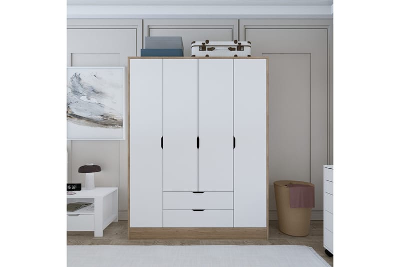 Nordhs Garderobe 170x183 cm - Lys brun/Hvit - Oppbevaring - Garderober & garderobesystem