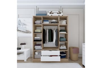 Nordhs Garderobe 170x183 cm - Lys brun/Hvit - Oppbevaring - Garderober & garderobesystem