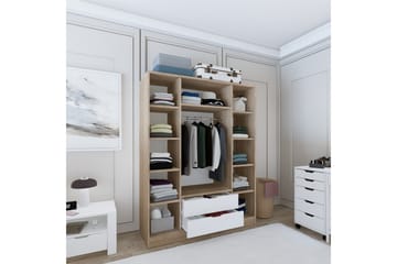 Nordhs Garderobe 170x183 cm - Lys brun/Hvit - Oppbevaring - Garderober & garderobesystem