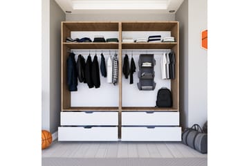 Nordhs Garderobe 180x183 cm - Lys brun/Hvit - Oppbevaring - Garderober & garderobesystem