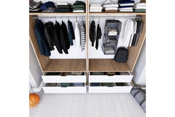 Nordhs Garderobe 180x183 cm - Lys brun/Hvit - Oppbevaring - Garderober & garderobesystem