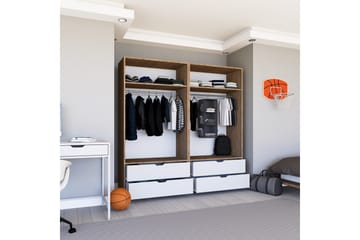 Nordhs Garderobe 180x183 cm - Lys brun/Hvit - Oppbevaring - Garderober & garderobesystem