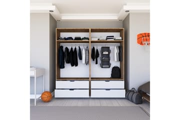Nordhs Garderobe 180x183 cm - Lys brun/Hvit - Oppbevaring - Garderober & garderobesystem
