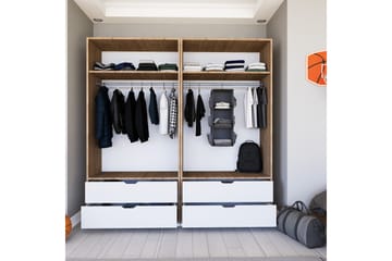 Nordhs Garderobe 180x183 cm - Lys brun/Hvit - Oppbevaring - Garderober & garderobesystem