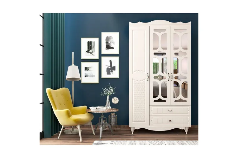 Noric Garderobe 105x190 cm - Matt Hvit - Oppbevaring - Garderober & garderobesystem