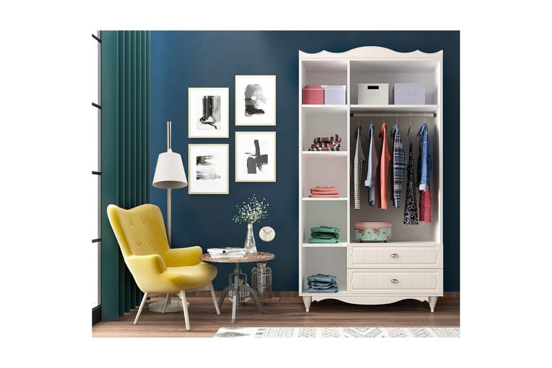 Noric Garderobe 105x190 cm - Matt Hvit - Oppbevaring - Garderober & garderobesystem