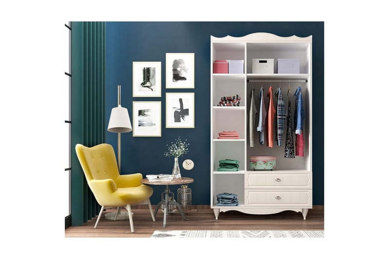 Noric Garderobe 105x190 cm - Matt Hvit - Oppbevaring - Garderober & garderobesystem