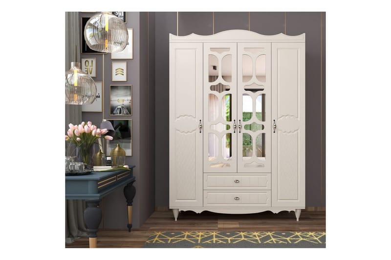 Noric Garderobe 140x190 cm - Matt Hvit - Oppbevaring - Garderober & garderobesystem