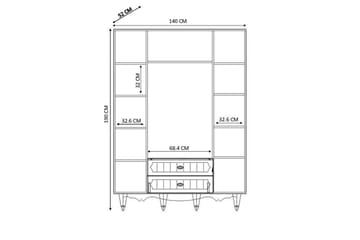 Noric Garderobe 140x190 cm - Matt Hvit - Oppbevaring - Garderober & garderobesystem