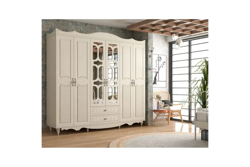 Noric Garderobe 210x190 cm - Matt Hvit - Oppbevaring - Garderober & garderobesystem