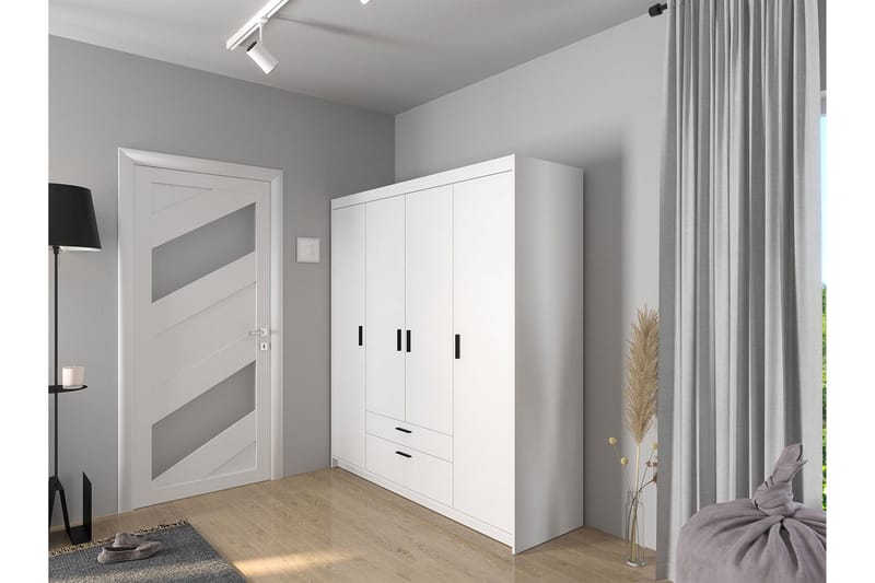 Norrbyn Garderob 53x190x176,3 cm - Hvit - Oppbevaring - Garderober & garderobesystem