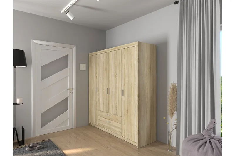 Norrbyn Garderob 53x190x176,3 cm - Sonomaeik - Oppbevaring - Garderober & garderobesystem