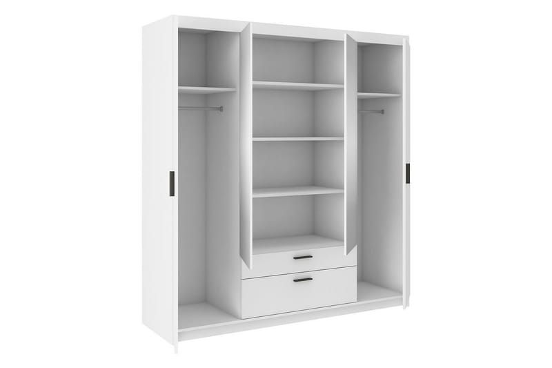 Norrbyn Garderobe med Speil 53x190x176,3 cm - Hvit - Oppbevaring - Garderober & garderobesystem