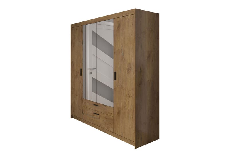 Norrbyn Garderobe med Speil 53x190x176,3 cm, Natur