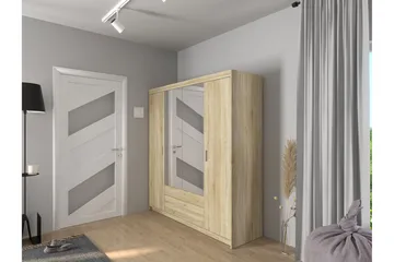 Norrbyn Garderobe med Speil 53x190x176,3 cm - Sonomaeik - Oppbevaring - Garderober & garderobesystem