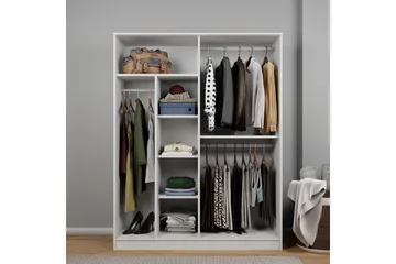 Olera Garderobe 140x180 cm - Hvit - Oppbevaring - Garderober & garderobesystem - Garderobeskap