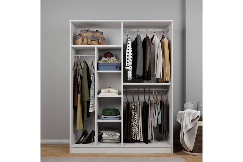 Olera Garderobe 140x180 cm - Hvit - Oppbevaring - Garderober & garderobesystem - Garderobeskap