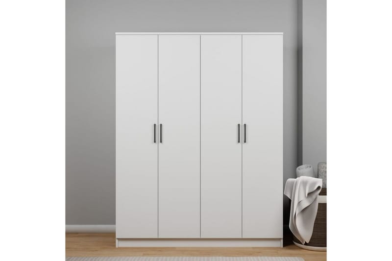 Olera Garderobe 140x180 cm - Hvit - Oppbevaring - Garderober & garderobesystem - Garderobeskap